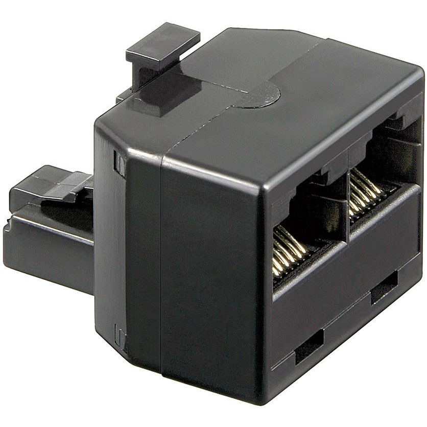 Goobay telefon elosztó 2 x RJ45 8P8C fekete (50584) (G50584)
