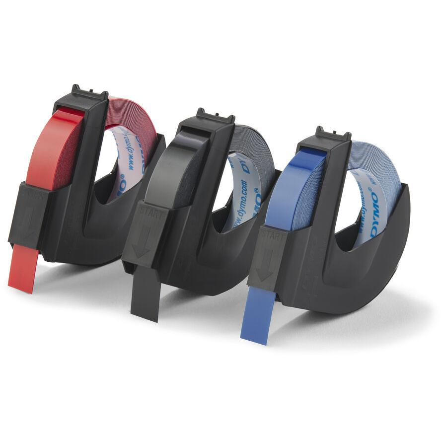 Dymo 3D 9mmx3m 3db-os piros/kék/fekete feliratozógép szalag (S0847750)