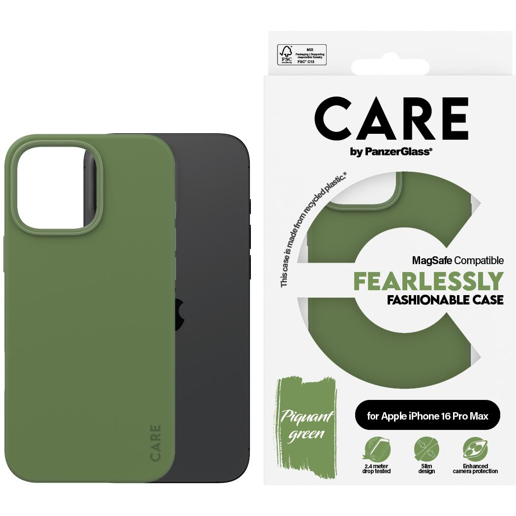 PanzerGlass CARE tok Apple iPhone 16 Pro Max MagSafe Fearlessly zöld (1388)