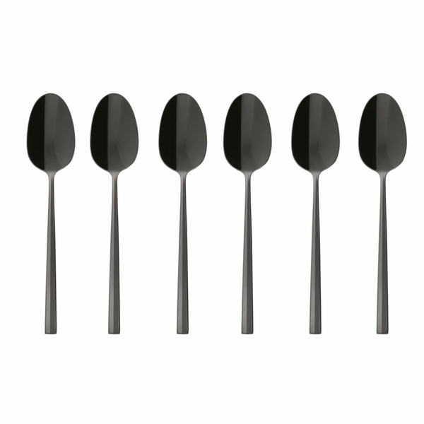  Sambonet Sambonet Rock PVD 6 Espresso Spoons Moka Nero Lucido