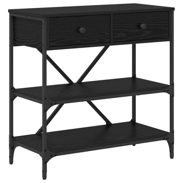 Masă de console Stejar negru 75x34.5x75 cm Lemn inginerie