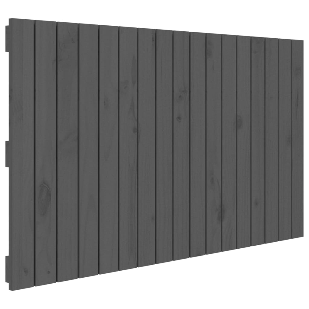 szürke tömör fenyőfa fali fejtámla 108 x 3 x 60 cm (824825)