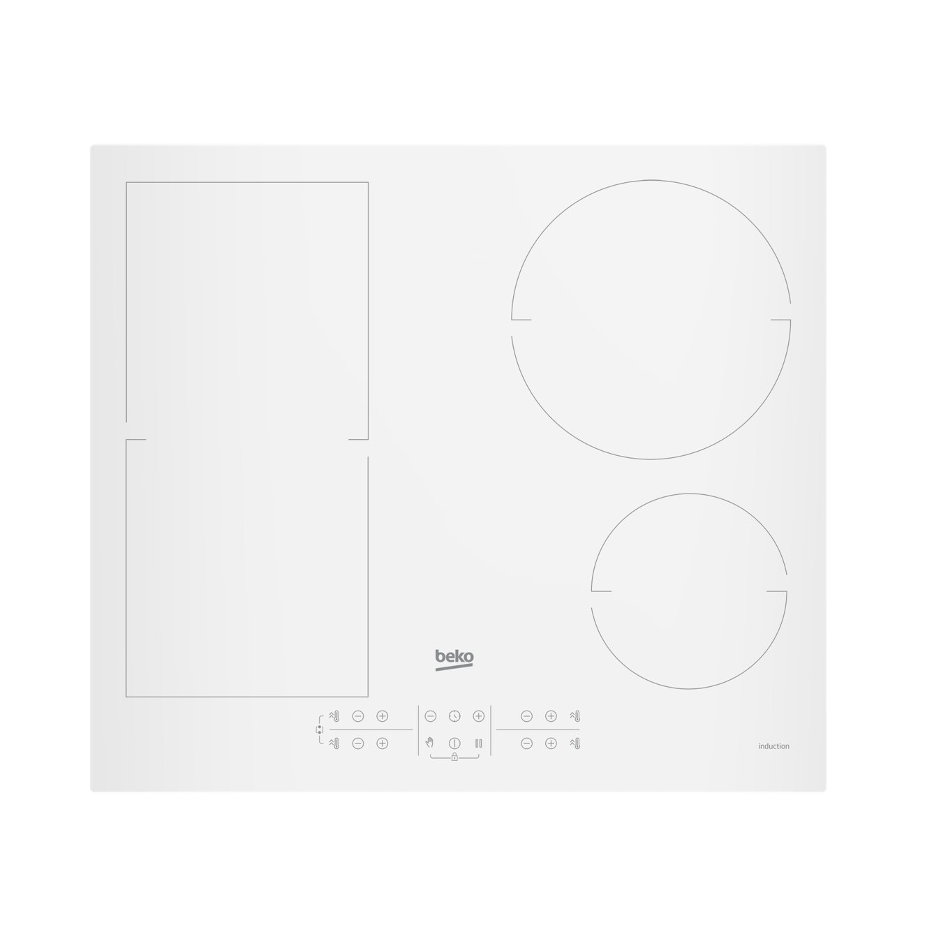 Beko HII64200FMTW főzőlap Fehér Beépített 60 cm Zónás indukciós főzőlap 4 zóna (HII64200FMTW)