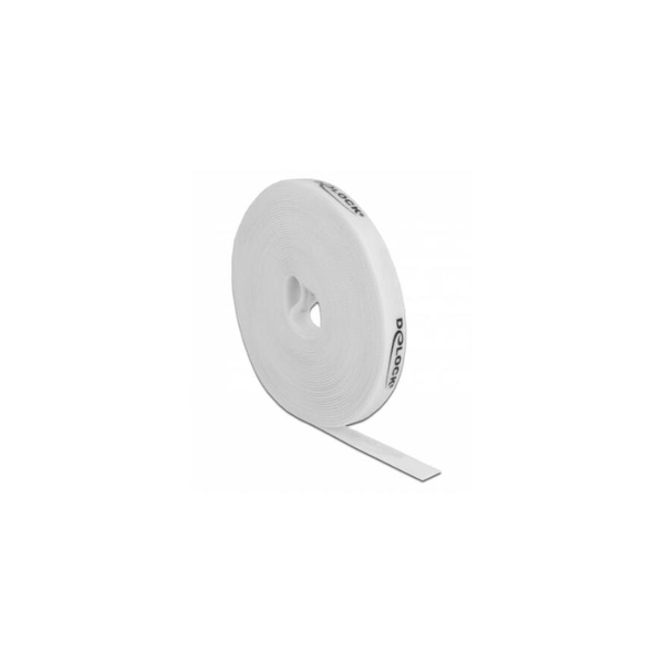 Delock Velcro fehér ragasztó szalag guriga Hx 10 m x Sz 15 mm