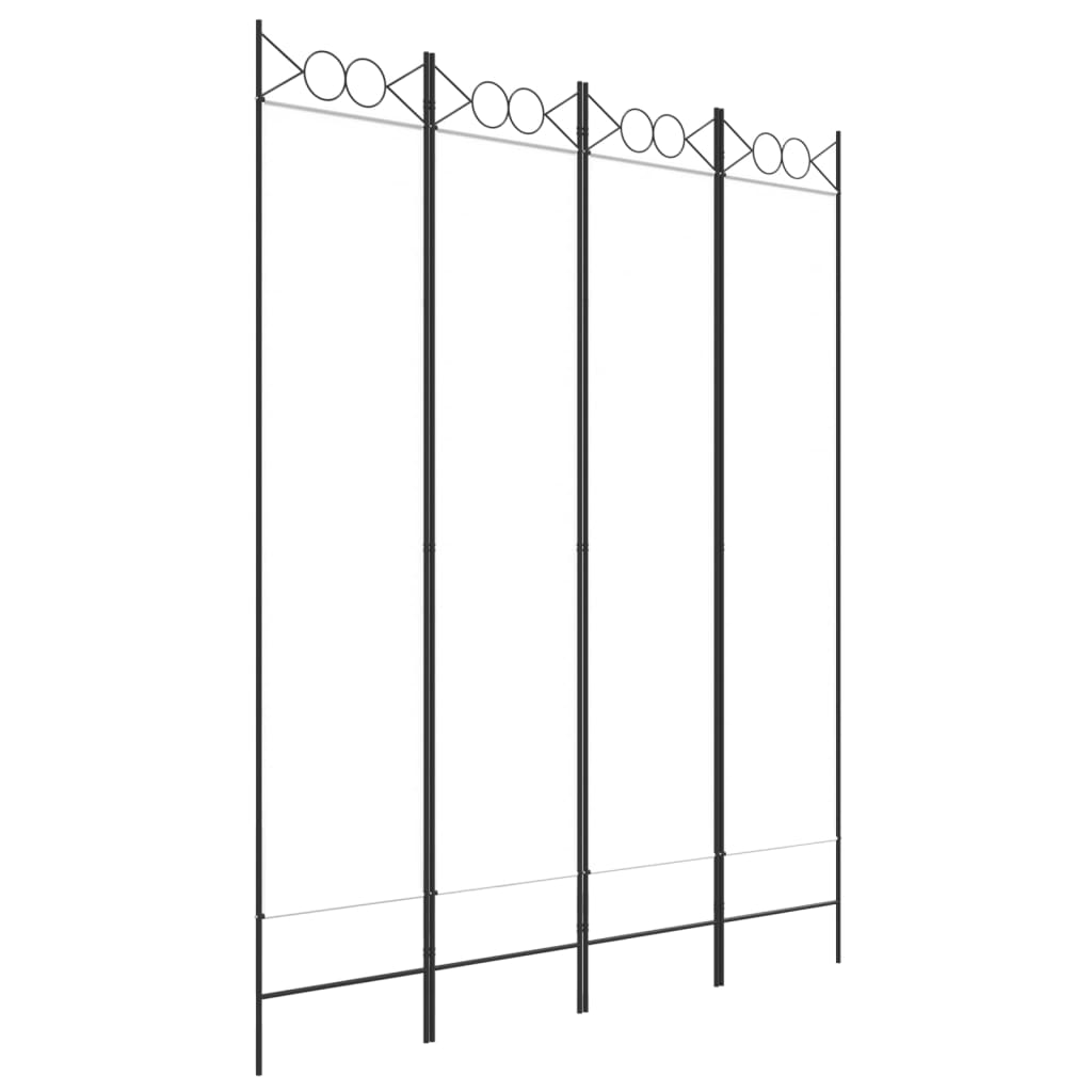 4 paneles fehér szövet térelválasztó 160x200 cm (350150)