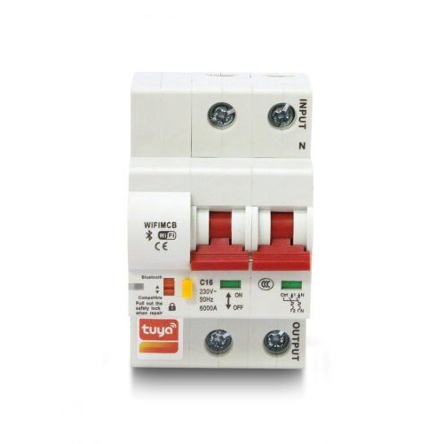 SMARTZILLA Tuya Wifi okos relé, 2 pólusú, C16A (2044303-16) (smart204430316)