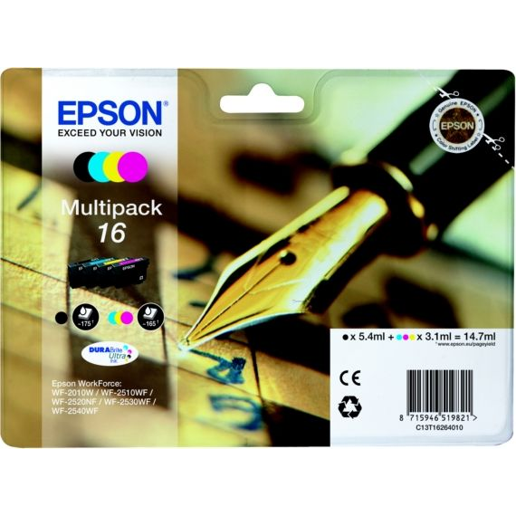 Epson Pen and crossword C13T16264511 blækpatron 1 stk Original Standard udbytte Sort, Blå, Magenta, Gul