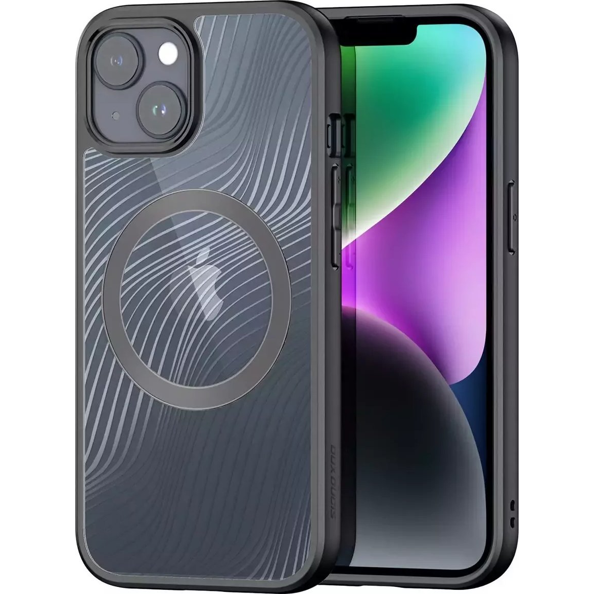 iPhone 15 Dux Ducis Aimo Szilikon Telefonvédő Ütésállóság, Hullám, Fekete (DDS1756)