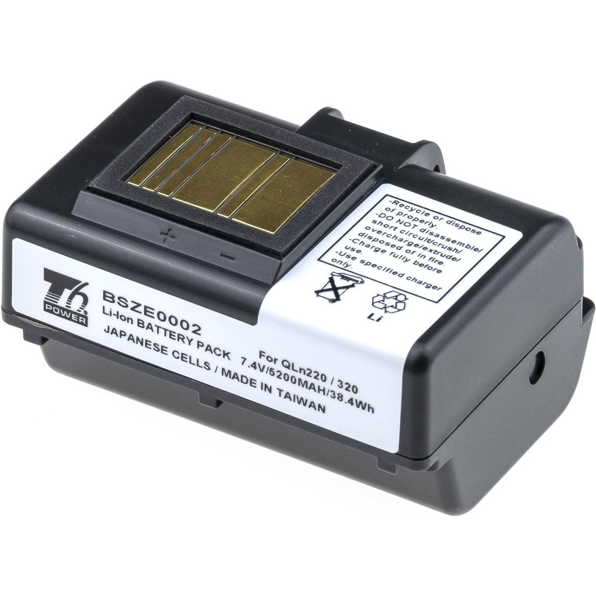 T6 Power for Zebra ZQ510, Li-Ion, 5200 mAh (38.4 Wh), 7.4 V (BSZE0002_v82116)
