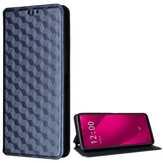 Gigapack T Phone 2 5G 3D rombusz mintás prémium fliptok sötétkék (GP-159782) (GP-159782)