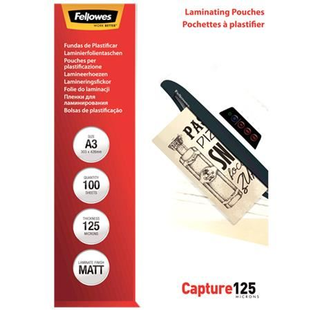 Fellowes Meleglamináló fólia, A4, 125 mikron matt, 100 db (5328502) (fe5328502)