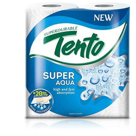 Tento Super Aqua kéztörlő, tekercses 2 rétegű fehér (218144) (T218144)
