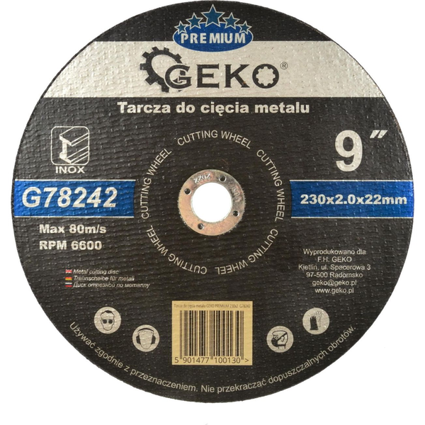  Geko tarcza do cięcia metalu Premium 230x2 Inox (G78242)