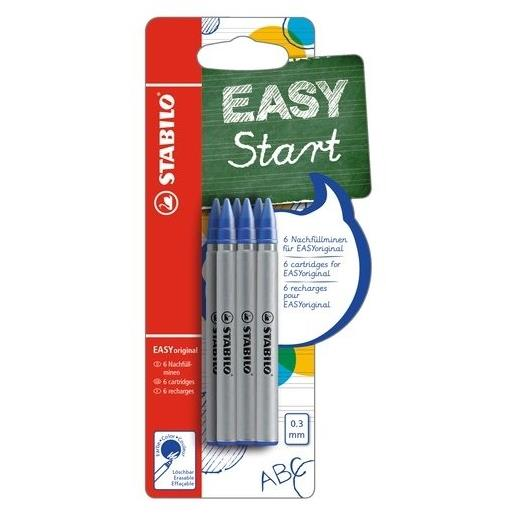 STABILO EASY Replacement refill fine 0,3 mm, pack of 6, blue (SB-B-47372-10)