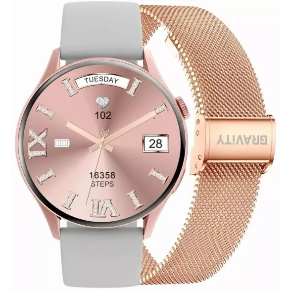 Smartwatch Gravity Różowe Złoto Pasek i Bransoleta GT5-5