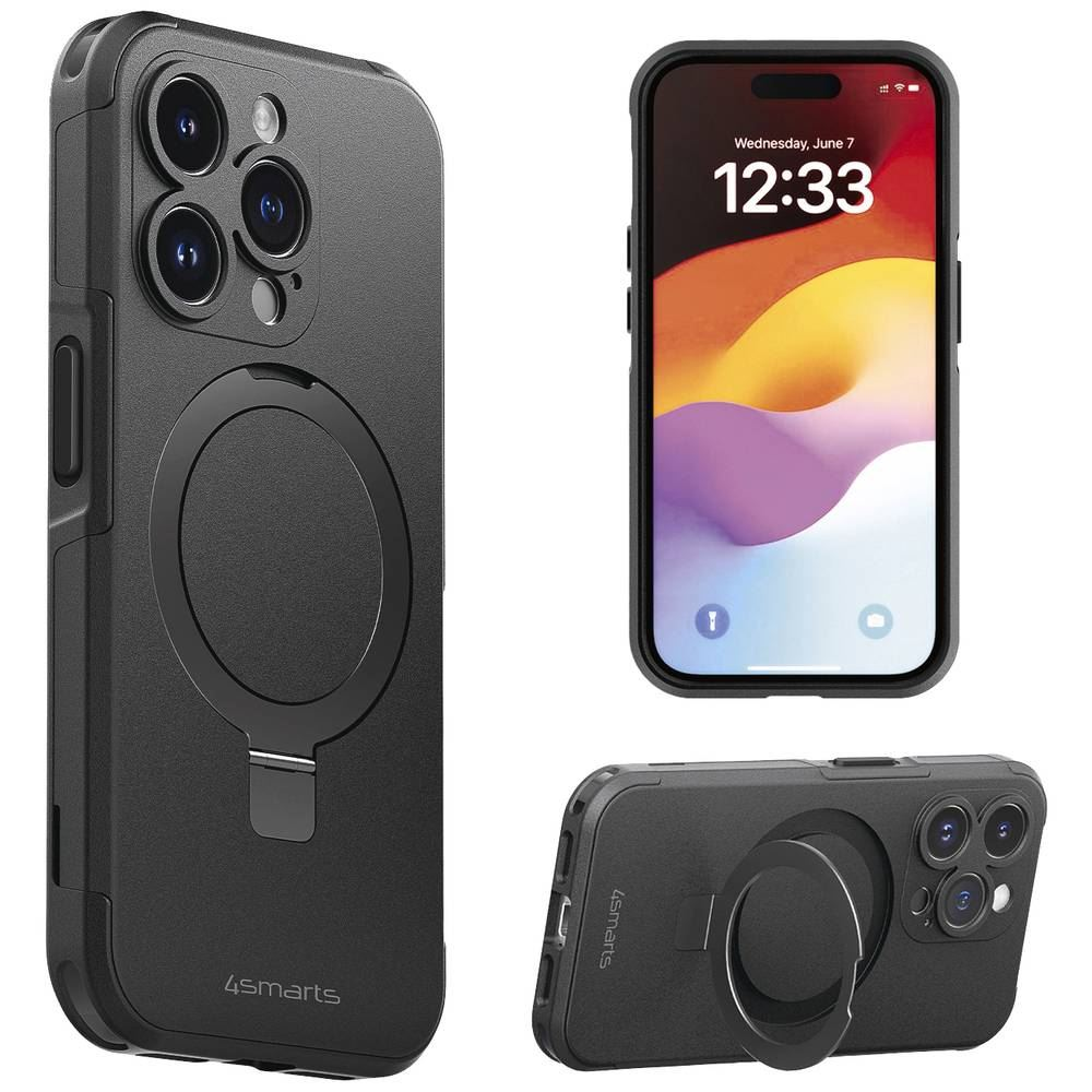 4Smarts defend case magic stand Apple iPhone 15 Pro hátlap fekete (540584) (4s540584)