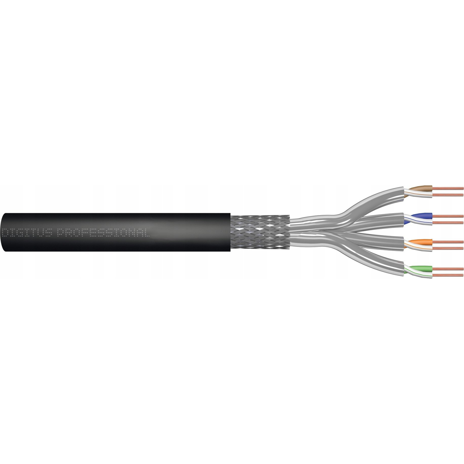 CAT 7 S-FTP outdoor installation cable, 1200 MHz PE, inner Fca (PE), AWG 23/1, 100 m, sx, black (DK-1741-V-1-OD)