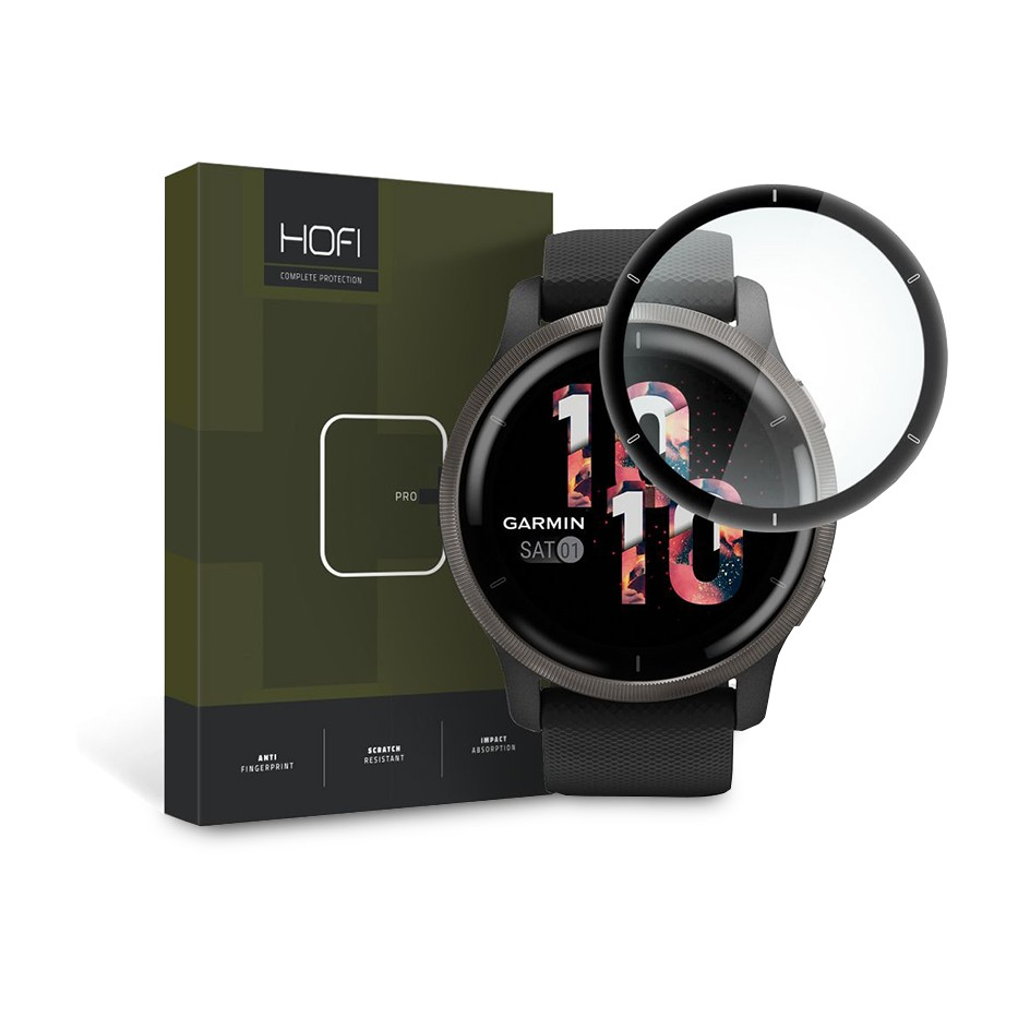 HOFI Hybrid Glass üveg képernyővédő fólia - Garmin Venu 2 - black (FN0488)