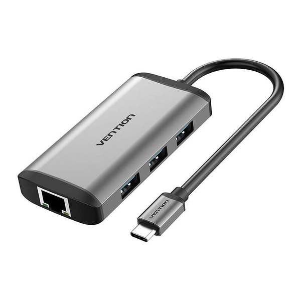 Vention CNCHB stații de andocare și replicatoare de porturi pentru calculatoare portabile Prin cablu USB 3.2 Gen 1 (3.1 Gen 1) Type-C Gri