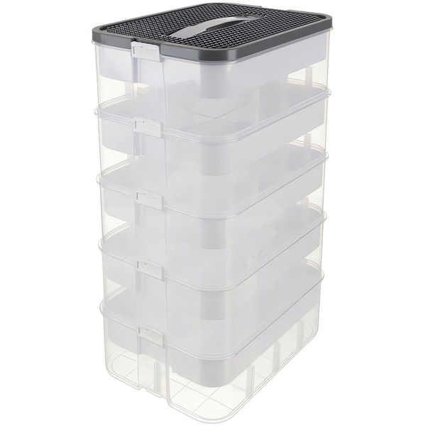 KRUZZEL Tárolódoboz építőjátékhoz, 35 l, 5 szintes