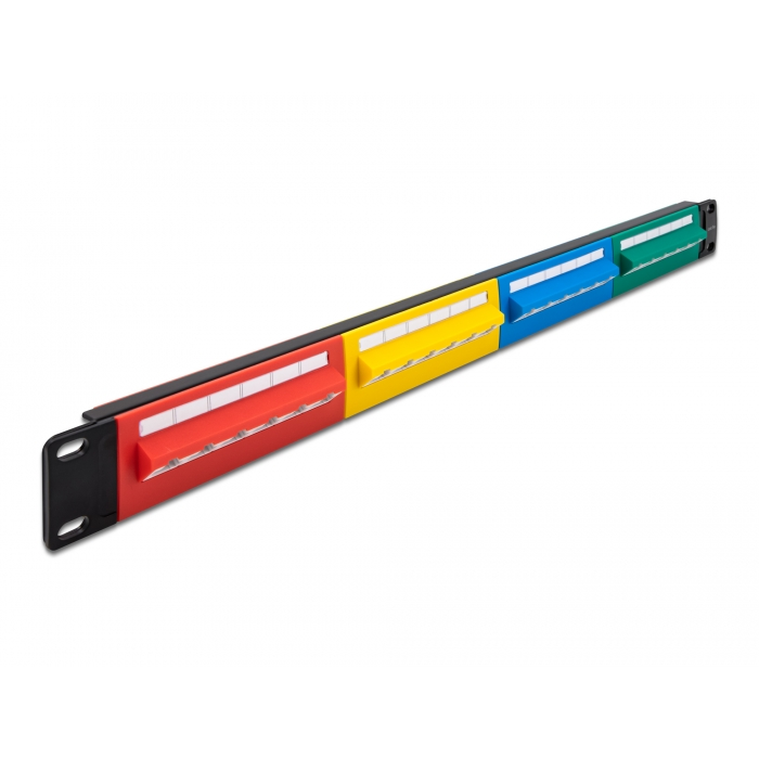 Delock 19 patch panel 24 porttal Cat.5e 1U színes (66880) (66880)