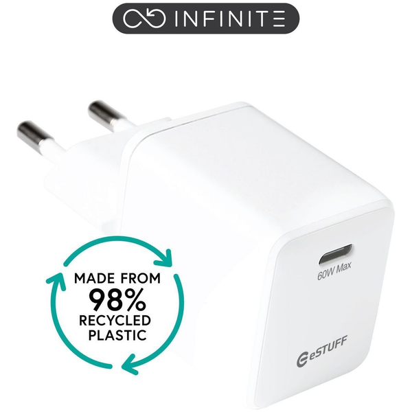 eSTUFF ES637060 Caricabatterie per dispositivi mobili Smartphone Bianco AC Ricarica rapida Interno