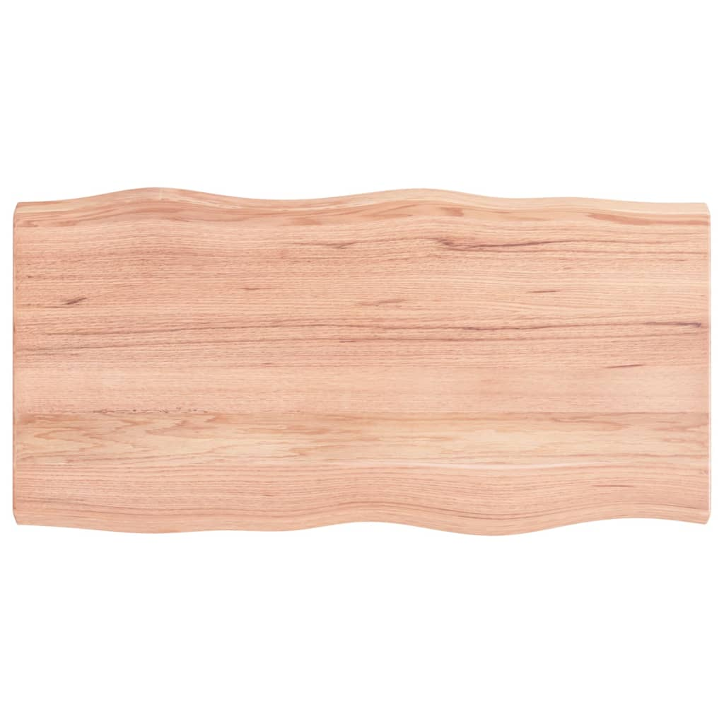 világosbarna asztallap 100x50x(2-6)cm kezelt tömör élőszegélyes (363952)