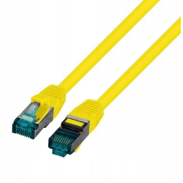 Kabel krosowy patchcord securityNET S/FTP kat.6A żółty 0,5m LSZH PC-6ASFTPLSZH-YE0.5