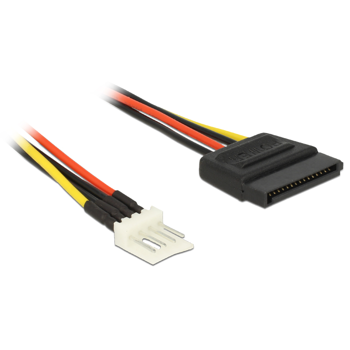 Napájací kábel SATA 15-pin samica na 4-pin samec Floppy, 40cm Delock 83878