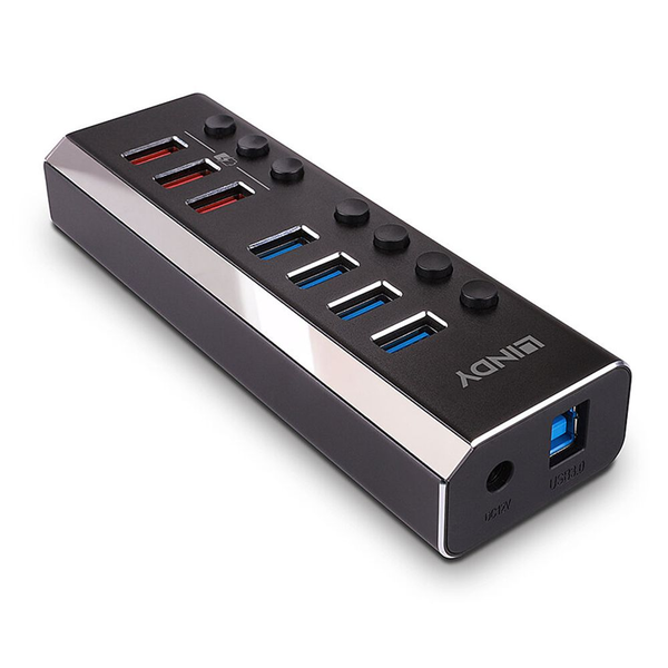 Lindy 43371 hálózati csatlakozó USB 3.2 Gen 1 (3.1 Gen 1) Type-B 5000 Mbit/s Fekete