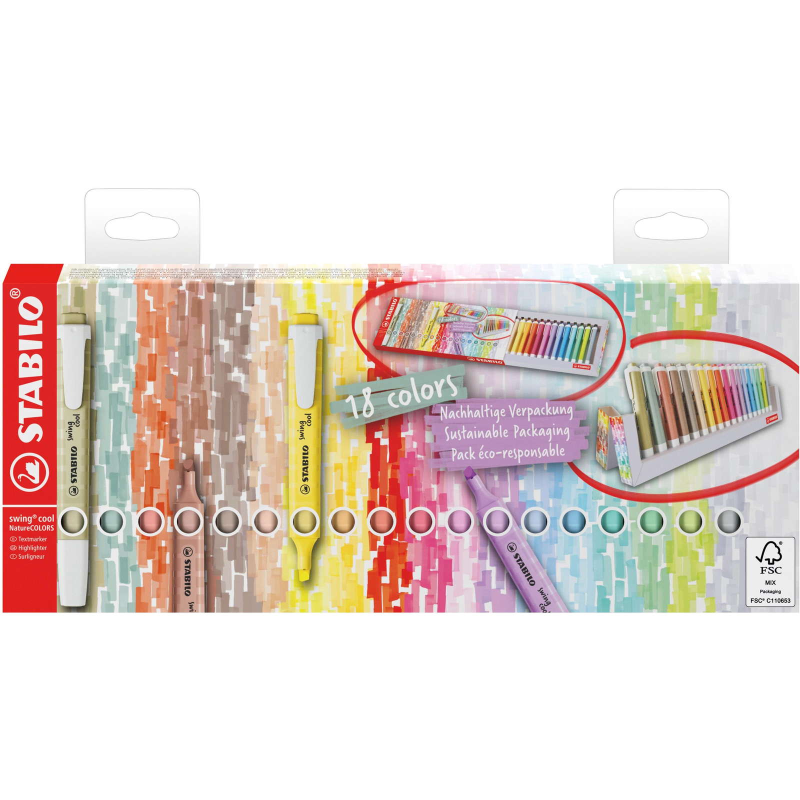 STABILO swing cool desk set, 18 db (8 natúr szín, 10 pasztellszín) (4006381618854)