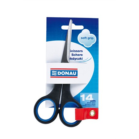Метална ножица DONAU, Soft Grip, 14 см, синя