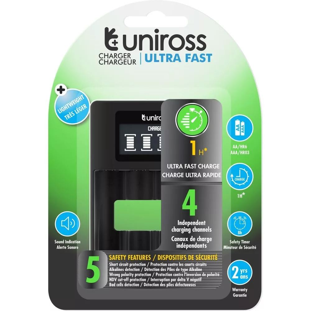 Uniross ULTRA processzoros AA/AAA gyorstöltő (UCU005) (UCU005)