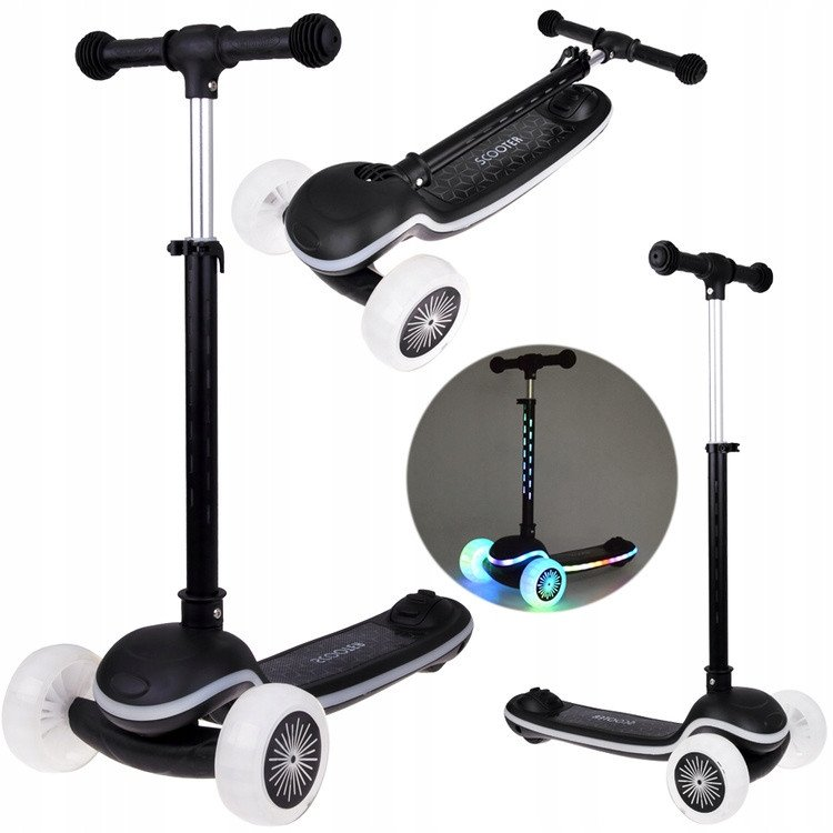 Gyerek Roller Scooter  20 Fénymód És 4 Zenei Mód - Fekete (SP0812 CY)