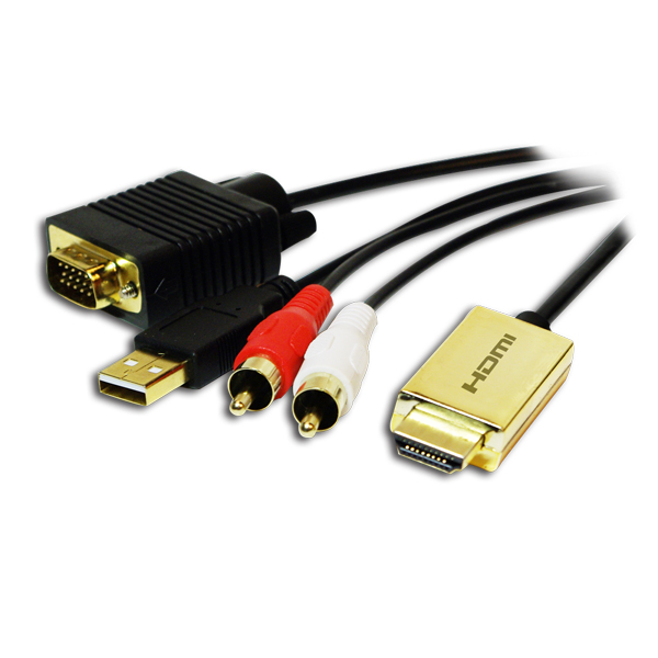 HDMI (M) --> VGA / Audio / USB-A 2.0 (M) 2.00m LogiLink