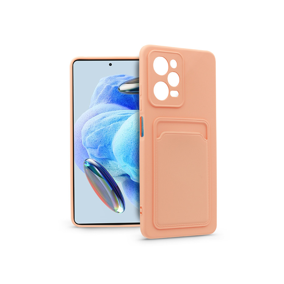 Xiaomi Redmi Note 12 Pro 5G/Poco X5 Pro 5G szilikon hátlap kártyatartóval - CardCase - pink (PT-6782)