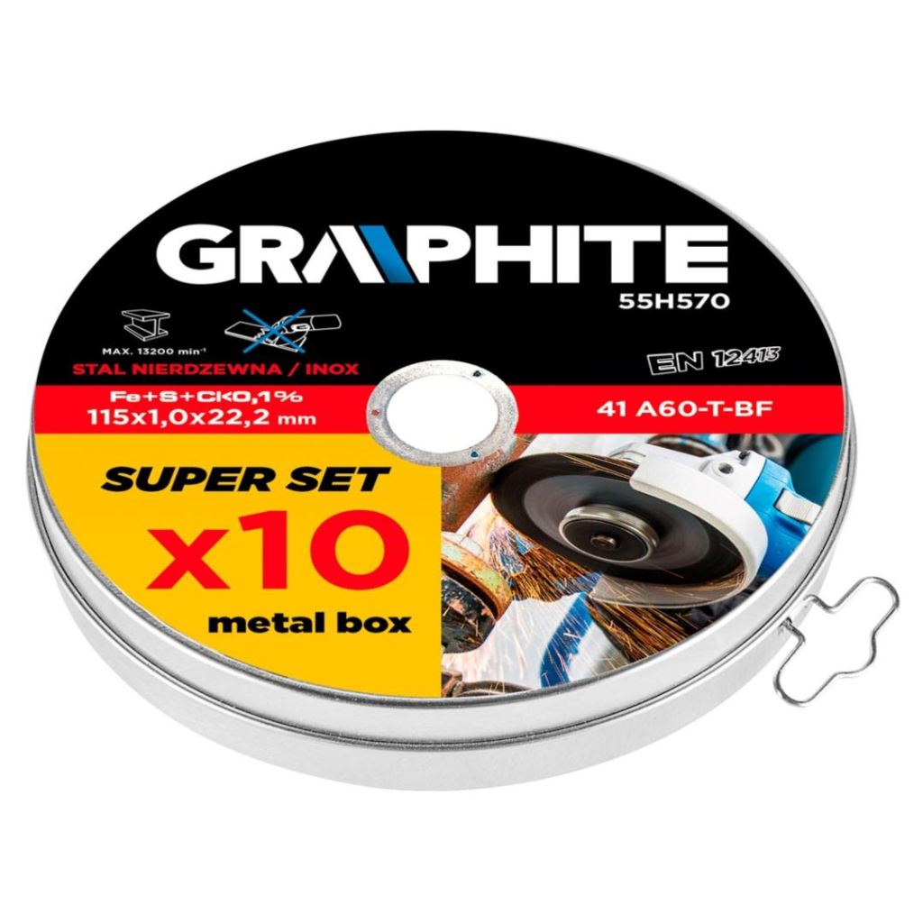 Graphite 41 A60-T-BF vágókorong fémekhez 115X1.0X22.2mm, 10db (55H570) (55H570)