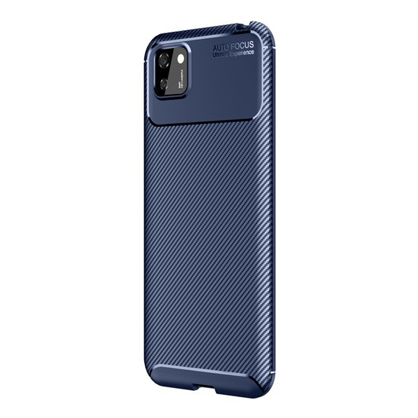 Szilikon telefonvédő (közepesen ütésálló, légpárnás sarok, karbon minta) SÖTÉTKÉK [Honor 9S] (5996457959839)