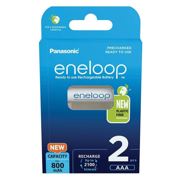 Panasonic Eneloop 1.2V AAA Ni-Mh 800mAh akku (2db) (BK-4MCDE/2BE)