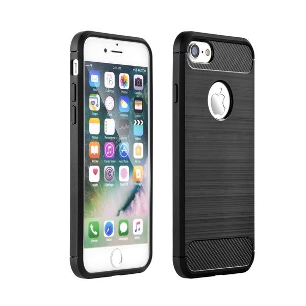 Forcell Carbon Apple iPhone 5/5S/SE hátlaptok fekete (21191) (21191)