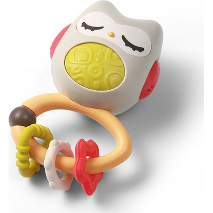 BabyOno rágóka csörgővel Owl 3 m+