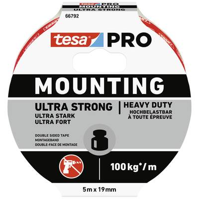 Tesa Mounting PRO Ultra Strong (66792-00001-00) Rögzítő szalag Fehér (H x Sz) 5 m x 19 mm 1 db (66792-00001-00)