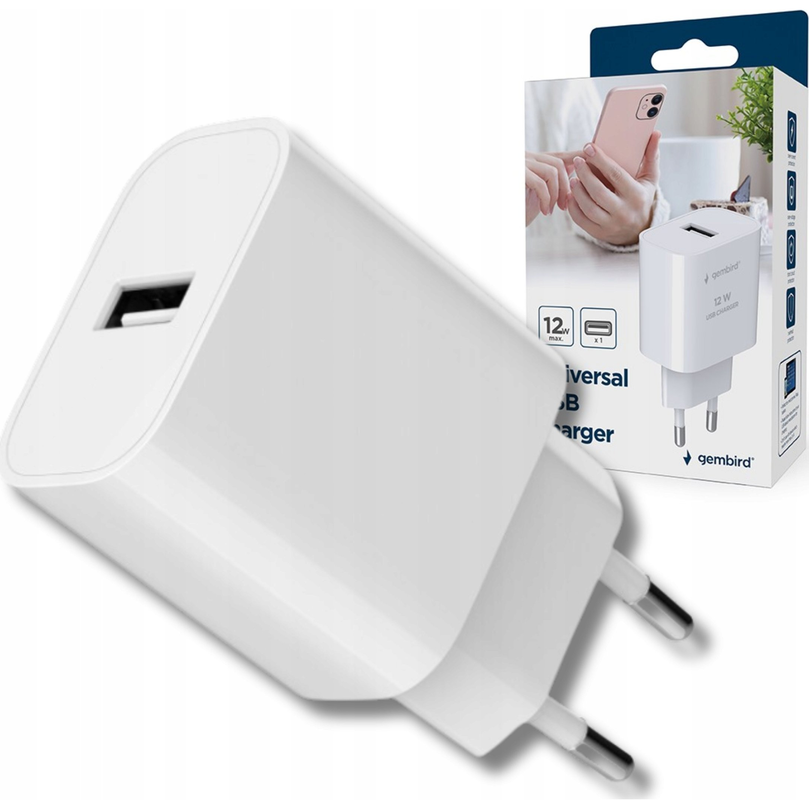 Gembird Universal USB Charger White (TA-UC-1A12-01)