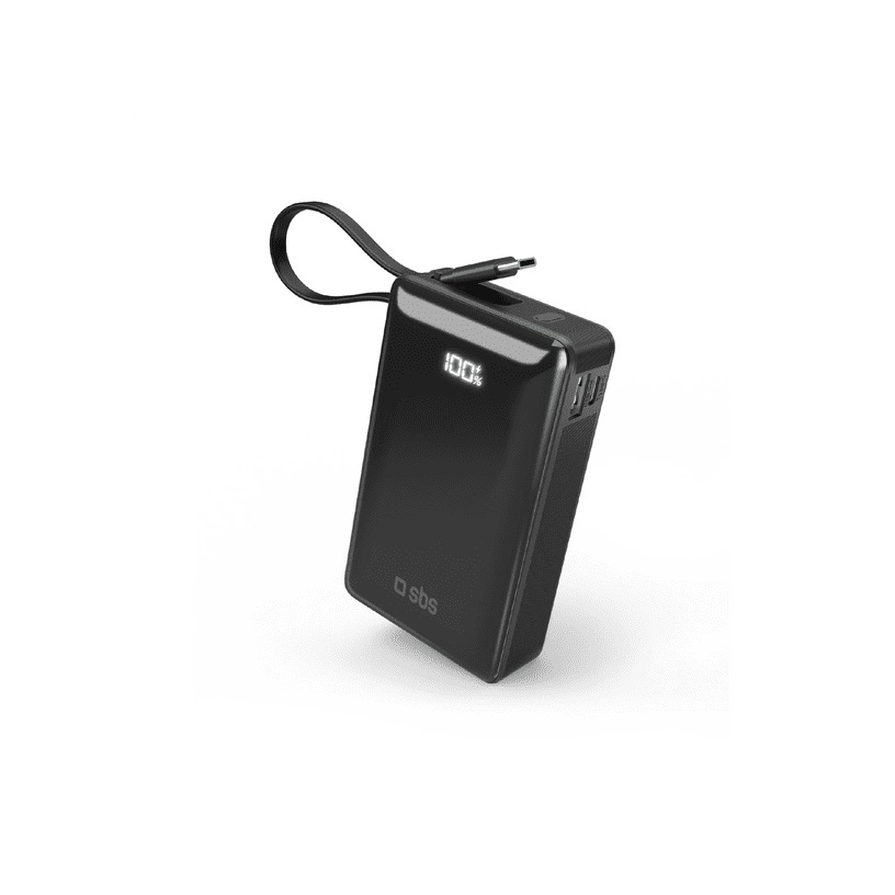 SBS TTBB20000PD20K LCD Powerbank USB-A + Type-C 20.000mAh 20W - Fekete (TTBB20000LCDTCPD20K)