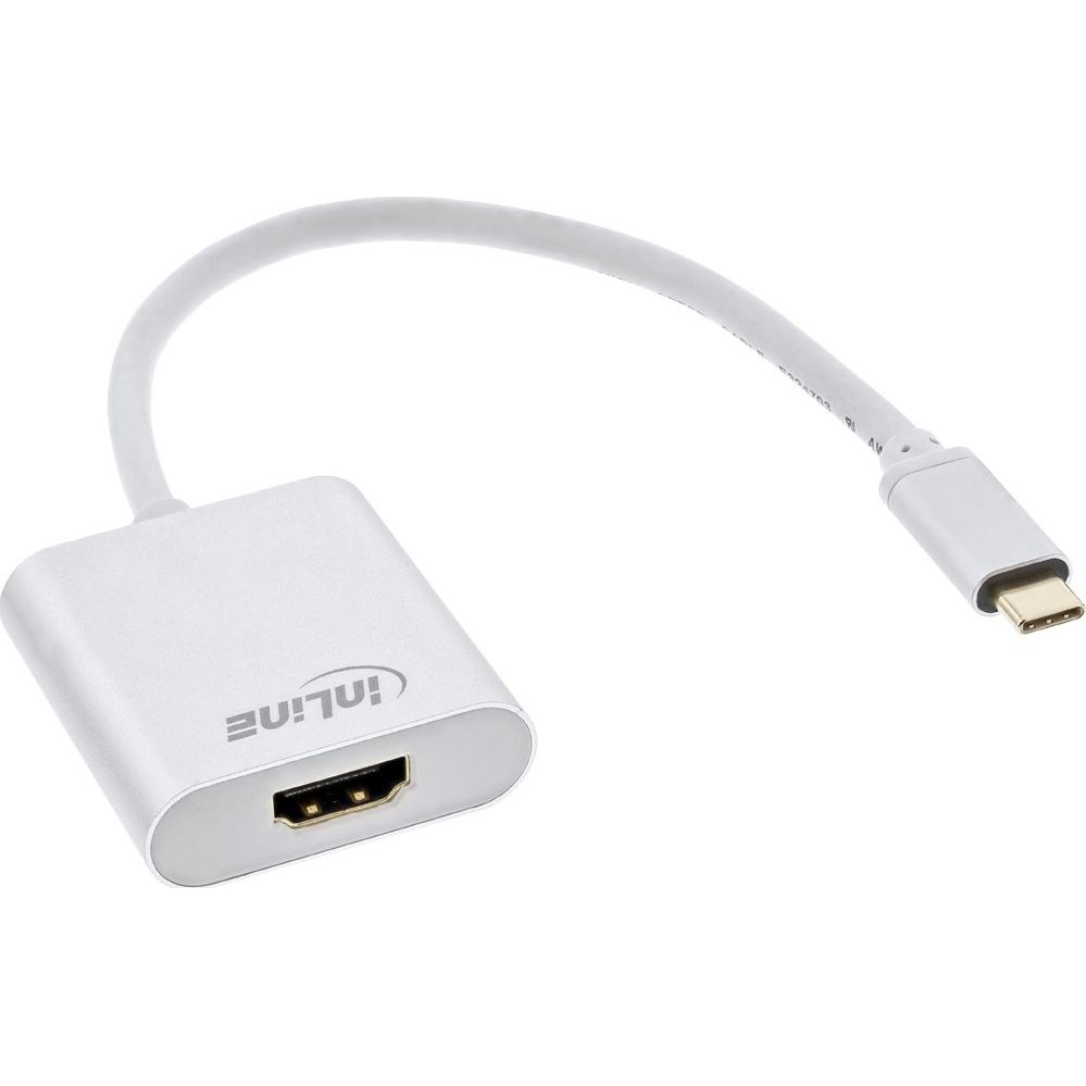 InLine 64101S video átalakító kábel 0,2 M USB C-típus HDMI Ezüst (64101S)