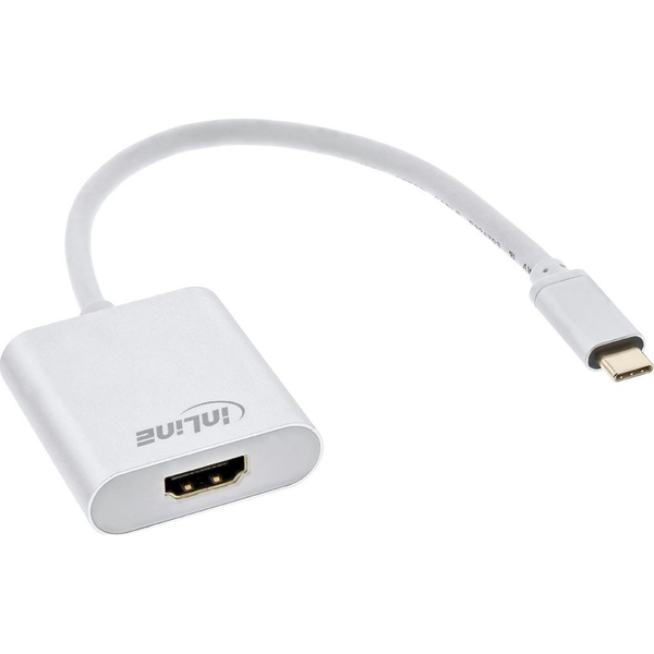 InLine 64101S cavo e adattatore video 0,2 m USB tipo-C Argento
