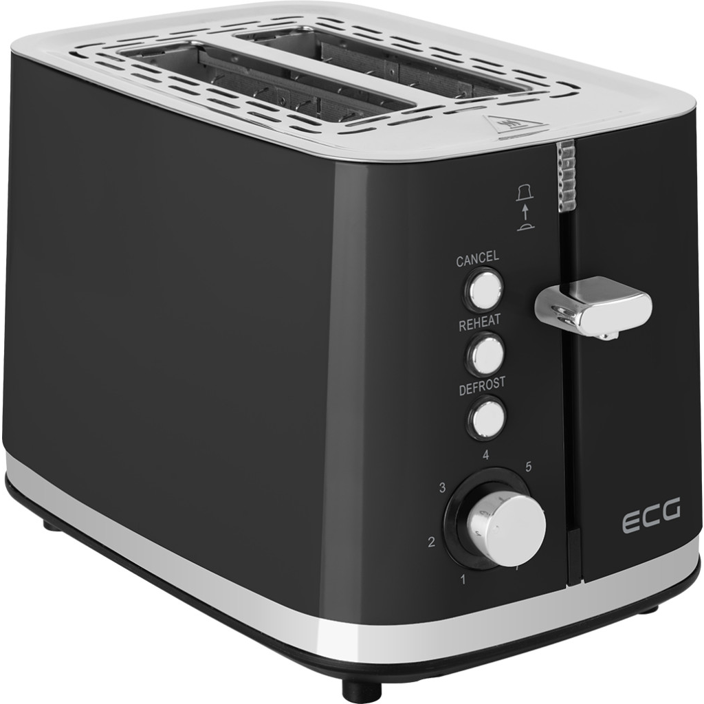ECG ST 2766 Vintage 2 szeletes kenyérpirító 925W - Fekete (ST-2766BK)