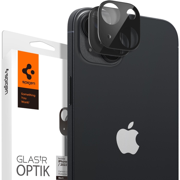 Стъклен протектор Spigen Optik.TR, Camera Protektor, 2броя за iPhone 14 / 14 Plus, Black
