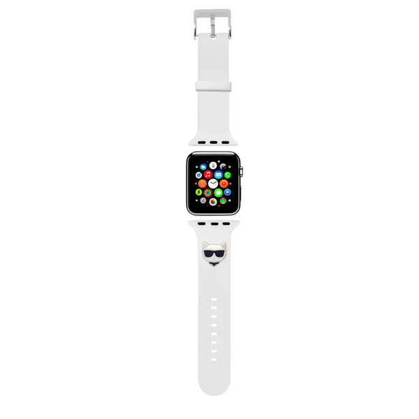 Curea ceas, Karl Lagerfeld, Pentru Apple Watch 38mm / 40mm / 41mm, Alb
