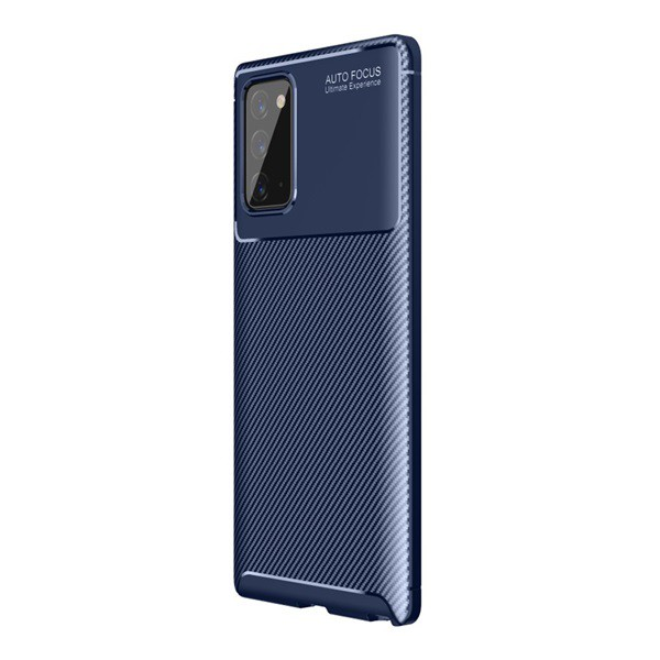 Szilikon telefonvédő (közepesen ütésálló, légpárnás sarok, karbon minta) SÖTÉTKÉK [Samsung Galaxy Note 20 5G (SM-N981F)] (5996457992171)